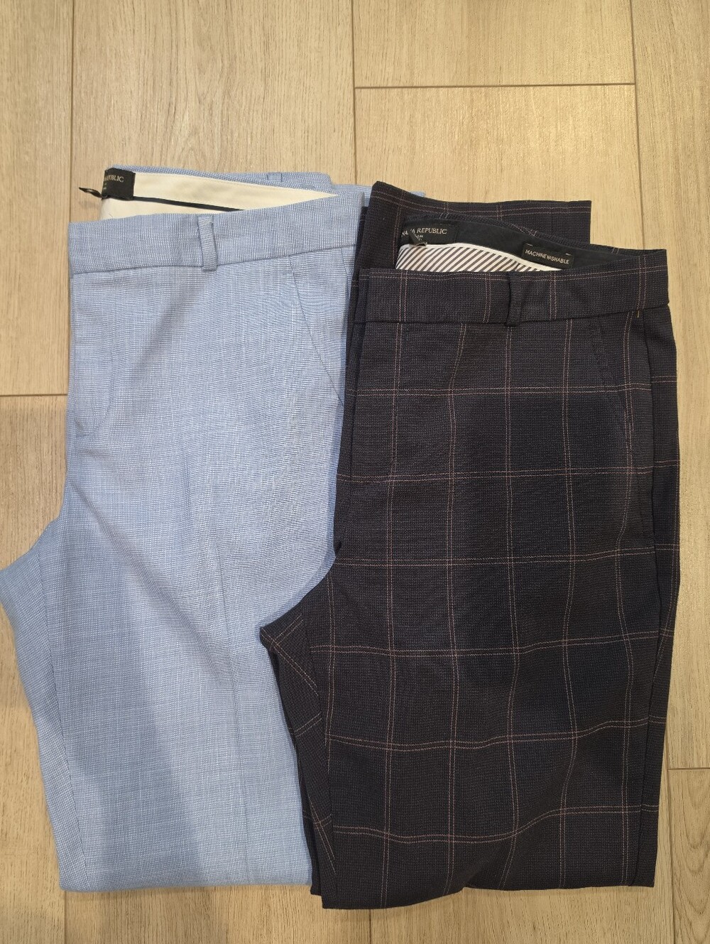 Banana Republic Logan Dress Pants Bundle Women's Size 10 Navy Plaid & Blue Caree